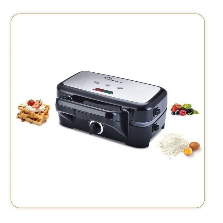Gaufrier LITTLE BALANCE - Speed'n Mixt - 2 Plaques Interchangeables - Ouverture 180°C - 1200 W Gaufrier LITTLE BALANCE - Speed'n Mixt - 2 Plaques Interchangeables - Ouverture 180°C - 1200 W
