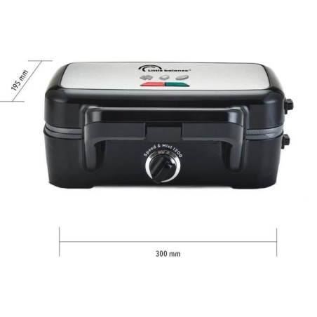 Gaufrier LITTLE BALANCE - Speed'n Mixt - 2 Plaques Interchangeables - Ouverture 180°C - 1200 W