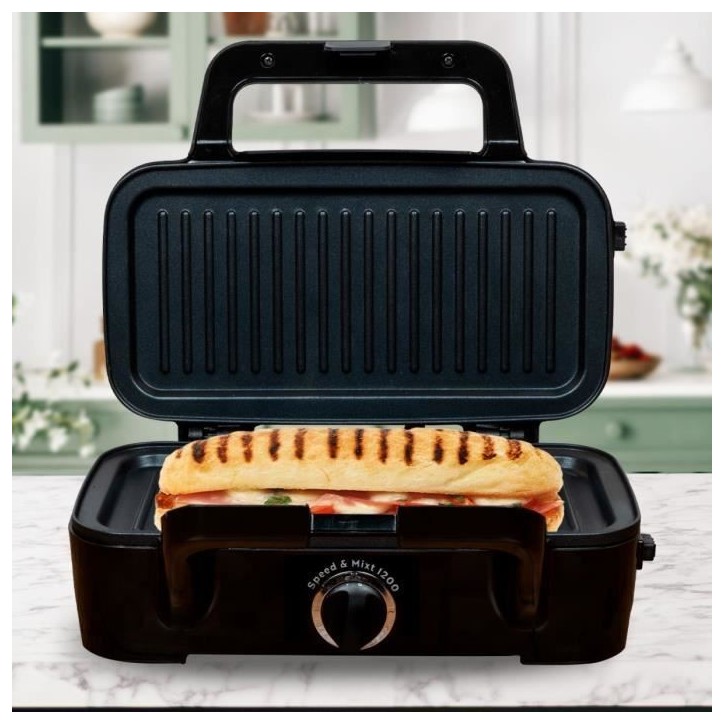 Gaufrier LITTLE BALANCE - Speed'n Mixt - 2 Plaques Interchangeables - Ouverture 180°C - 1200 W Gaufrier LITTLE BALANCE - Speed'n Mixt - 2 Plaques Interchangeables - Ouverture 180°C - 1200 W