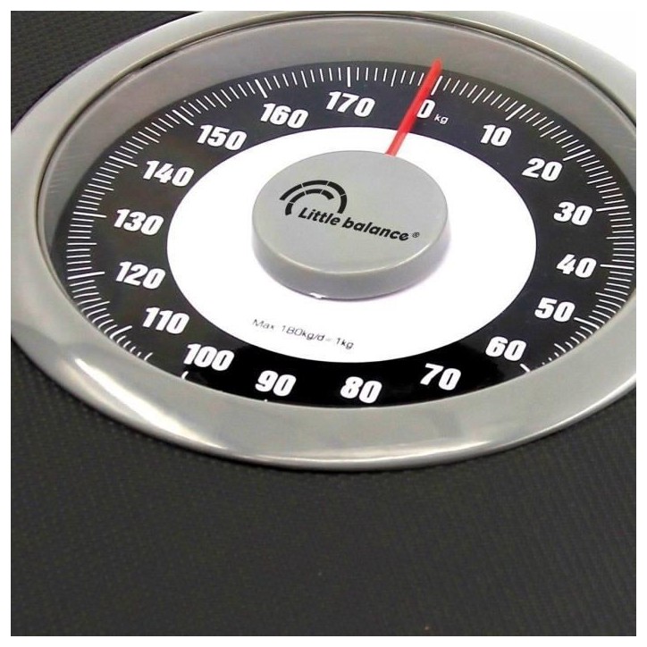 Balance Pese-personne mécanique LITTLE BALANCE 8400 Confort 180, 180 kg / 1 kg, Grand écran, Compact, Noir & Chrome Balance Pese-personne mécanique LITTLE BALANCE 8400 Confort 180, 180 kg / 1 kg, Grand écran, Compact, Noir & Chrome