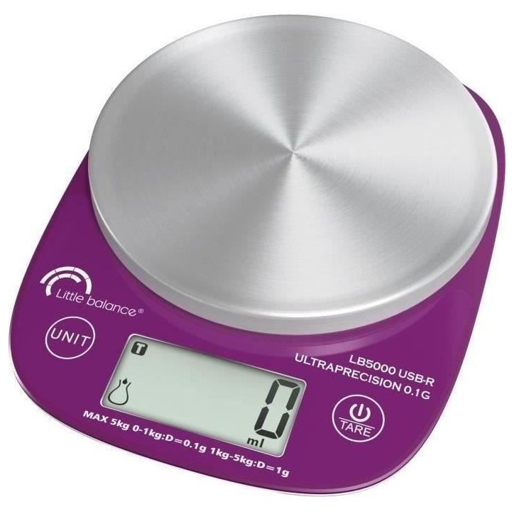Balance culinaire - LB 5000 Pro Inox 5.1 - Ultraprécision - USB - Réparable LITTLE BALANCE Balance culinaire - LB 5000 Pro Inox 5.1 - Ultraprécision - USB - Réparable LITTLE BALANCE