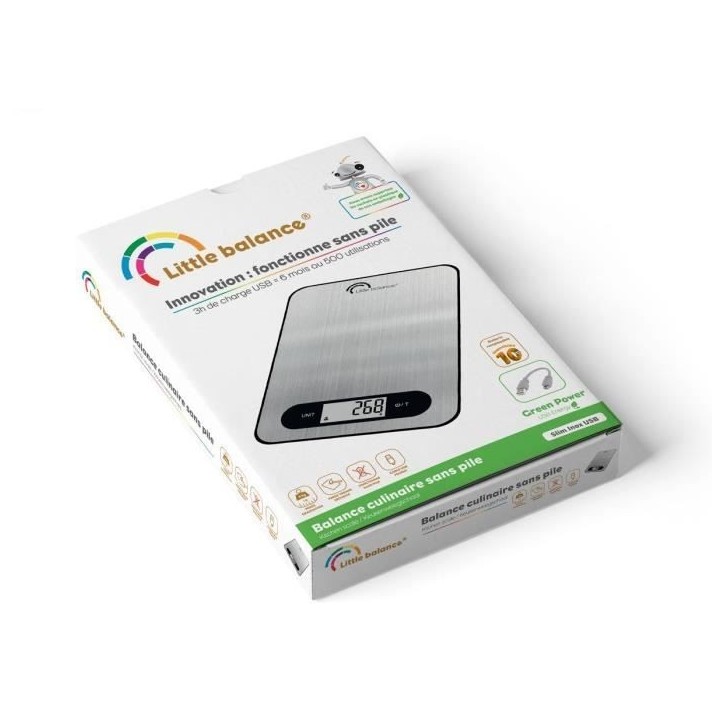 Balance culinaire - Slim - Inox - USB - Réparable - LITTLE BALANCE