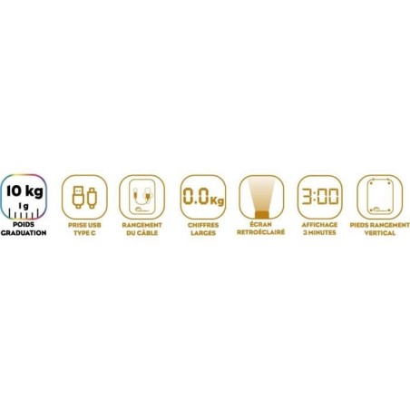Balance culinaire - Happy Genius 10 Inox -USB - Réparable