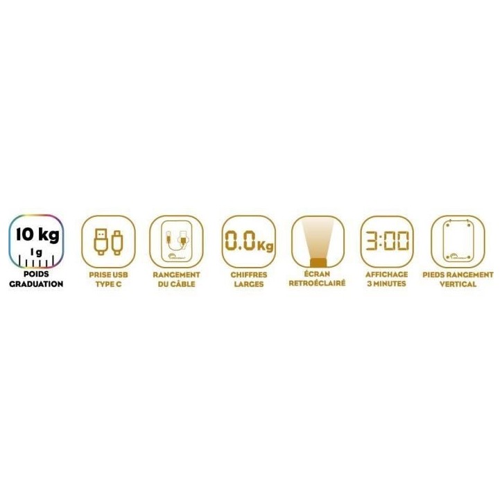Balance culinaire - Happy Genius 10 Inox -USB - Réparable