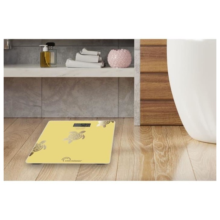 Pese-personne - LITTLE BALANCE - 8731 - Tortues sables métallisées - USB-réparable - 180 kg / 100 g - Jaune Pese-personne - LITTLE BALANCE - 8731 - Tortues sables métallisées - USB-réparable - 180 kg / 100 g - Jaune