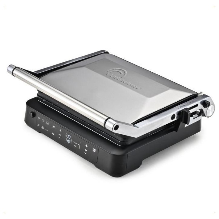 Grill LITTLE BALANCE - Surface Cuisson 29x23cm - Ouverture 180°C - Jusqu'a 230°C - Thermostat électronique réglable - 2000W Grill LITTLE BALANCE - Surface Cuisson 29x23cm - Ouverture 180°C - Jusqu'a 230°C - Thermostat électronique réglable - 2000W