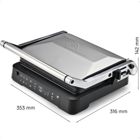 Grill LITTLE BALANCE - Surface Cuisson 29x23cm - Ouverture 180°C - Jusqu'a 230°C - Thermostat électronique réglable - 2000W