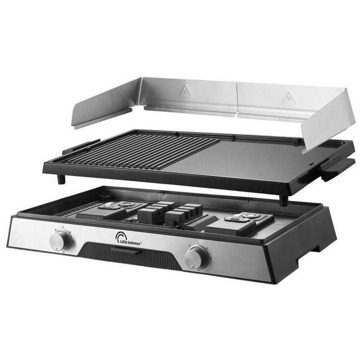 Plancha électrique LITTLE BALANCE - 8735 - Surface cuisson 50x30cm - Revetement microcéramique sans PFAS - 2200W Plancha électrique LITTLE BALANCE - 8735 - Surface cuisson 50x30cm - Revetement microcéramique sans PFAS - 2200W