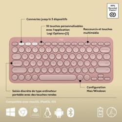 Clavier - Sans fil - Logitech - Pebble Keys 2 K380s - Bouton Easy-swit