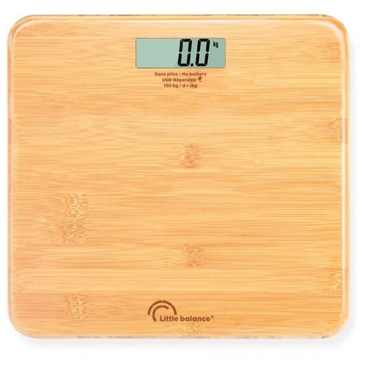 Pese-personne - LITTLE BALANCE - 8745 - USB-réparable - 150 kg / 100 g - My bamboo Pese-personne - LITTLE BALANCE - 8745 - USB-réparable - 150 kg / 100 g - My bamboo