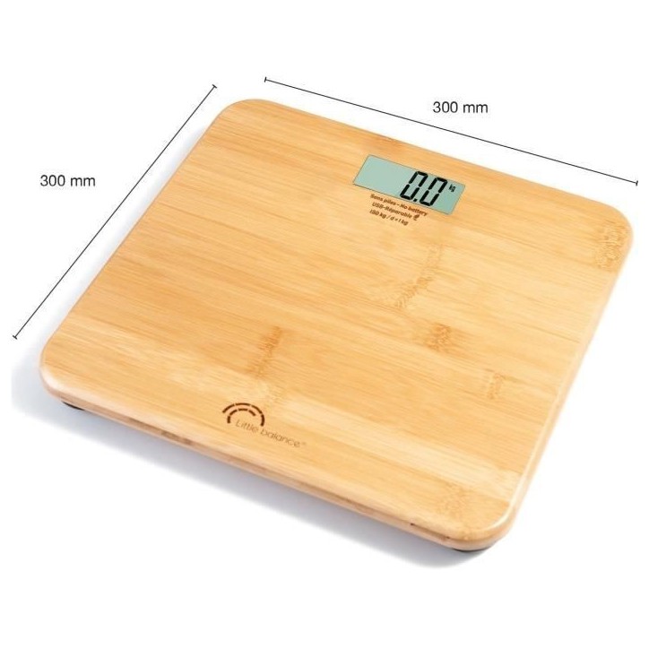 Pese-personne - LITTLE BALANCE - 8745 - USB-réparable - 150 kg / 100 g - My bamboo Pese-personne - LITTLE BALANCE - 8745 - USB-réparable - 150 kg / 100 g - My bamboo