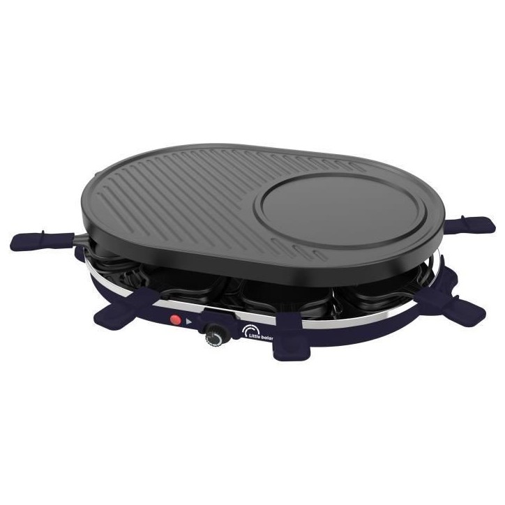 Appareil a raclette LITTLE BALANCE - Multi Cheese - Jusqu'a 8 personnes - Plaque Grill / Crepe amovible - Bleu nuit - 1200W Appareil a raclette LITTLE BALANCE - Multi Cheese - Jusqu'a 8 personnes - Plaque Grill / Crepe amovible - Bleu nuit - 1200W