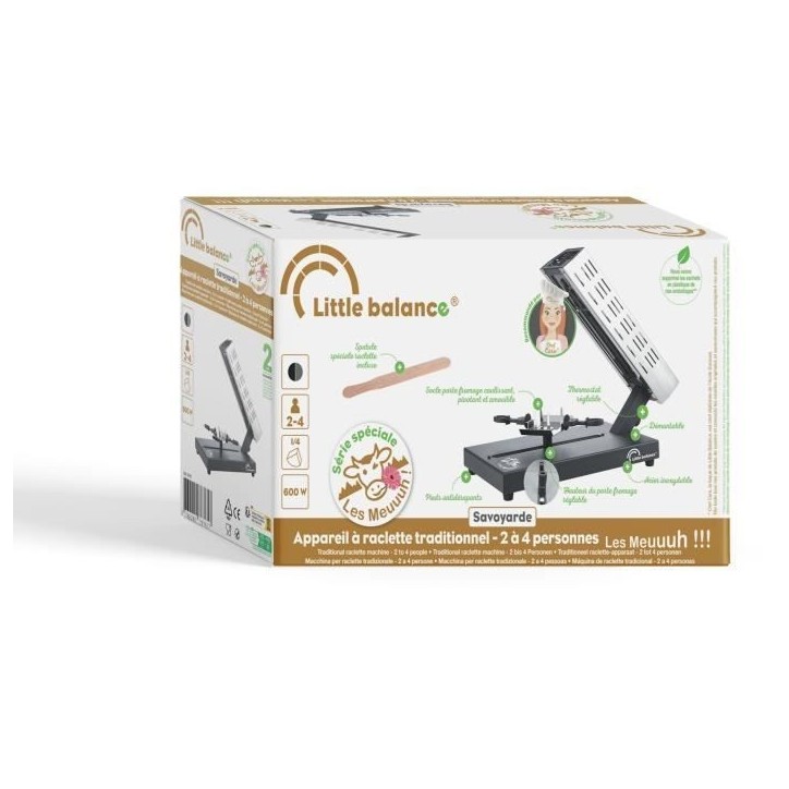 Appareil a raclette LITTLE BALANCE - Savoyarde Quart de Meule - Jusqu'a 4 personnes - Design Meuuuh - 600W Appareil a raclette LITTLE BALANCE - Savoyarde Quart de Meule - Jusqu'a 4 personnes - Design Meuuuh - 600W