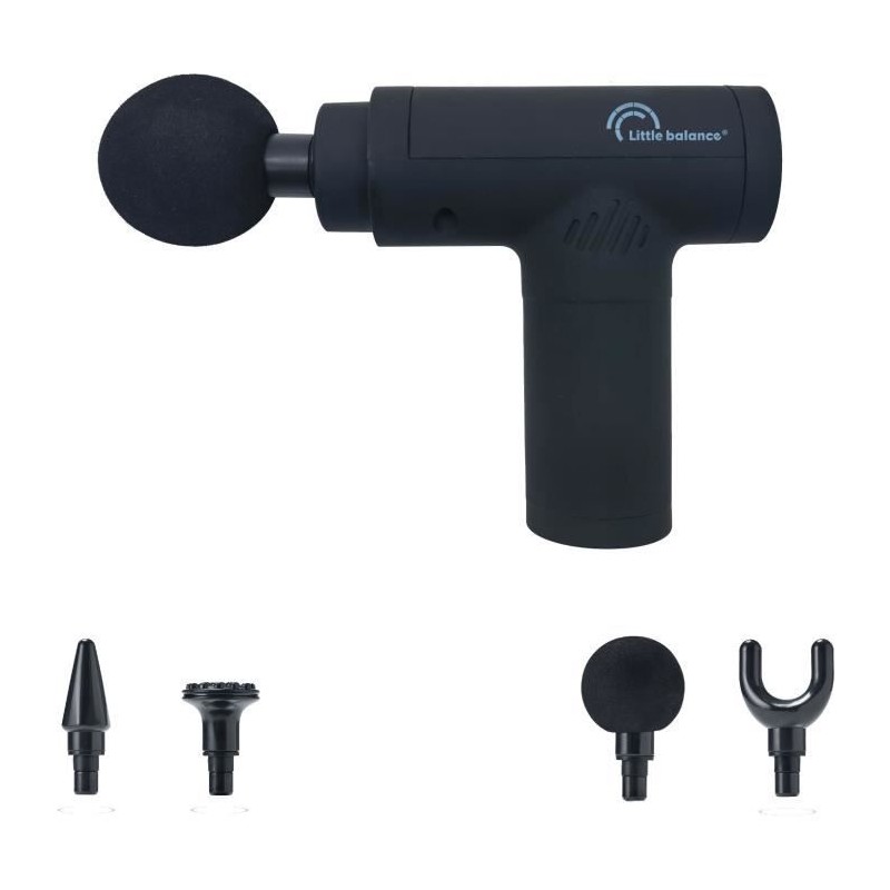 Pistolet massant - LITTLE BALANCE - Sport Relax - 6 vitesses - 4 tetes