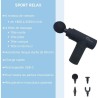 Pistolet massant - LITTLE BALANCE - Sport Relax - 6 vitesses - 4 tetes