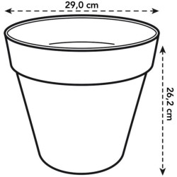 ELHO Lot de 2 pots de fleur rond Loft Urban - 19 L - Ø 28.5 x H 26
