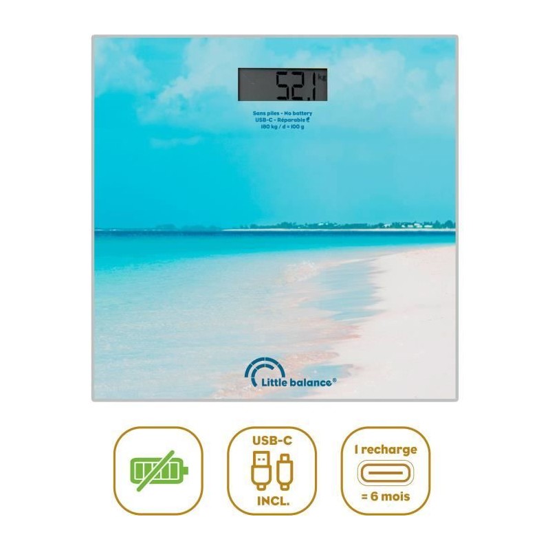 Pese-personne - LITTLE BALANCE - USB-C - Caraibes Pese-personne - LITTLE BALANCE - USB-C - Caraibes