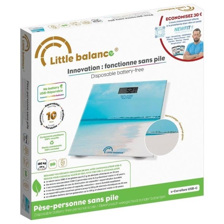 Pese-personne - LITTLE BALANCE - USB-C - Caraibes Pese-personne - LITTLE BALANCE - USB-C - Caraibes