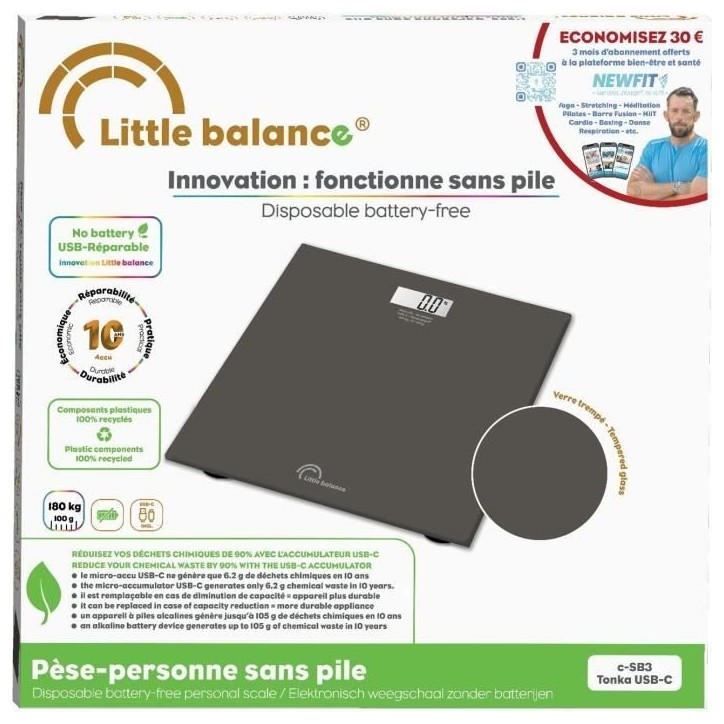 Pese-personne - LITTLE BALANCE - SB3 - USB-C - Tonka Pese-personne - LITTLE BALANCE - SB3 - USB-C - Tonka