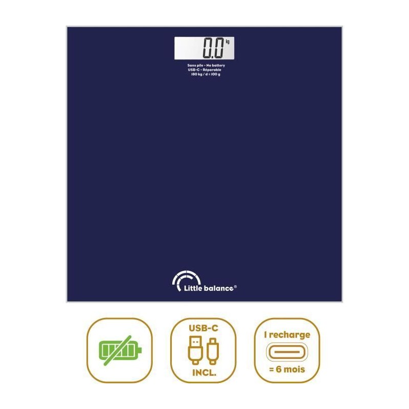 Pese-personne - LITTLE BALANCE - SB3 - USB-C - Bleu nuit Pese-personne - LITTLE BALANCE - SB3 - USB-C - Bleu nuit