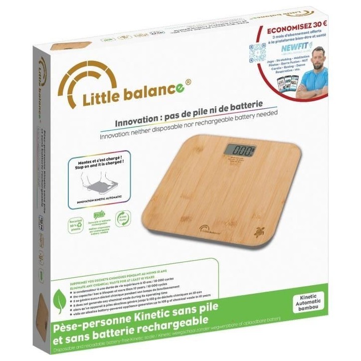 Pese-personne - LITTLE BALANCE - Kinétic automatique - Bambou Pese-personne - LITTLE BALANCE - Kinétic automatique - Bambou