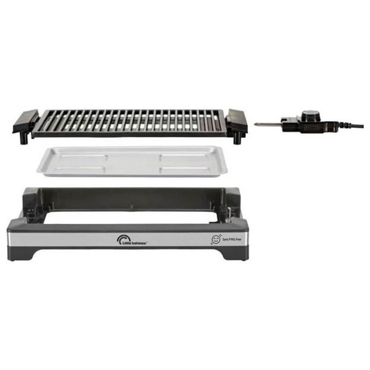 Barbecue électrique LITTLE BALANCE - Easy Nopifas - Surface de cuisson 38 x 25 cm - Revetement microcéramique sans PFAS - 2000 Barbecue électrique LITTLE BALANCE - Easy Nopifas - Surface de cuisson 38 x 25 cm - Revetement microcéramique sans PFAS - 2000