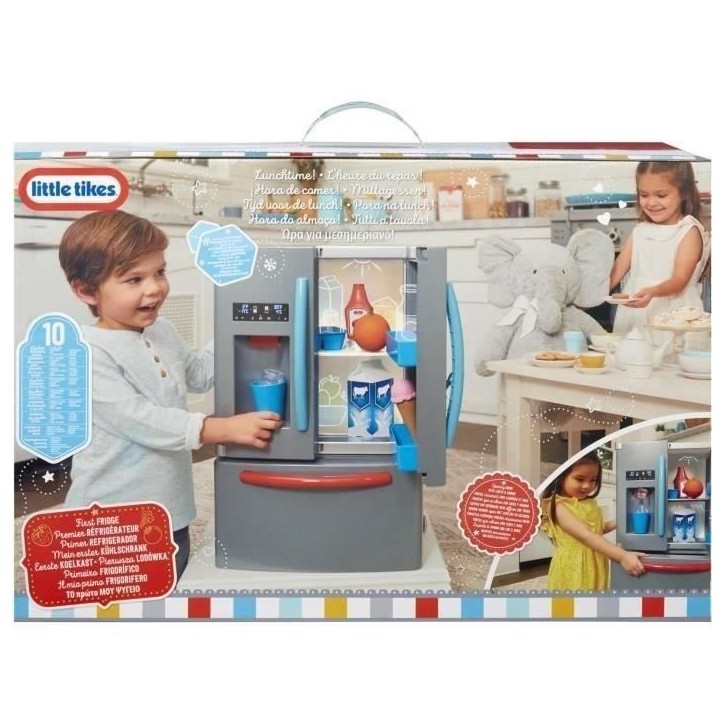 Little Tikes - Mon 1er frigo - Jeu d'imitation - Distributeur de glaçons réaliste - Lumieres et bruits réalistes - Nourriture