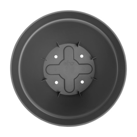 ELHO Lot de 2 pots de fleur rond avec soucoupes Vibia Campana + Loft - Ø29,8 x H25,8cm + soucoupe Ø21 x H2,8cm - 22 L - Noir