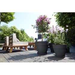 ELHO Lot de 2 pots de fleur rond avec soucoupes Vibia Campana + Loft