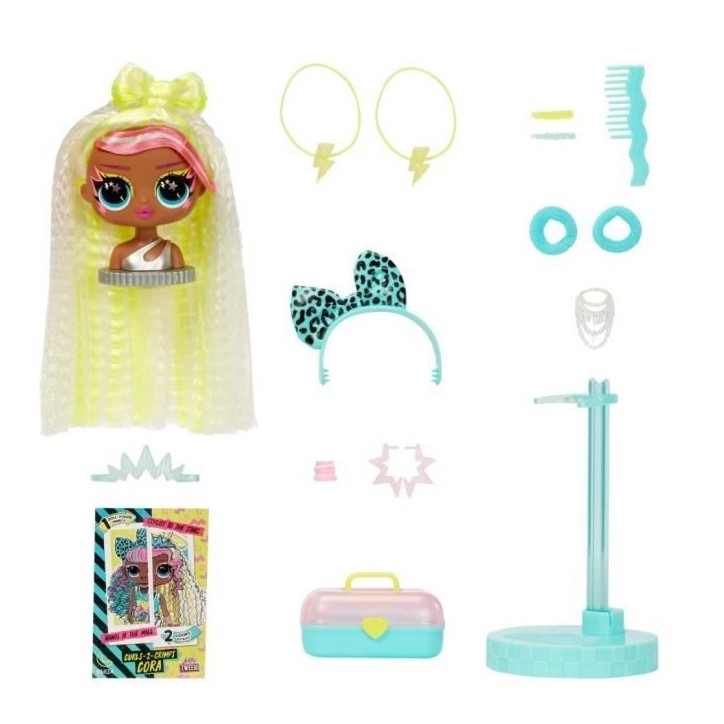 L.O.L. Surprise Tweens Surprise Swap Fashion Doll - Curls-2- Crimps Cora - 1 poupée Tweens 17cm, 1 mini tete a coiffer et des L.O.L. Surprise Tweens Surprise Swap Fashion Doll - Curls-2- Crimps Cora - 1 poupée Tweens 17cm, 1 mini tete a coiffer et des