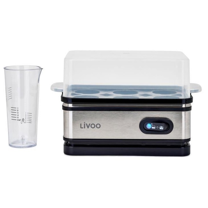 Cuiseur a oeufs - LIVOO - DOC290 - 400W - 6 oeufs - Acier inoxydable - Maintien au chaud - Support a oeufs, couvercle et verre d Cuiseur a oeufs - LIVOO - DOC290 - 400W - 6 oeufs - Acier inoxydable - Maintien au chaud - Support a oeufs, couvercle et verre d
