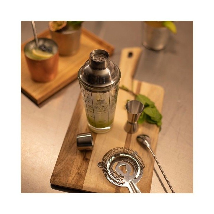Set a cocktails - LIVOO - GS156 - 400 ml - Acier inoxydable - 1 shaker, 1 doseur, 1 cuillere, 1 passoire - Double graduation Set a cocktails - LIVOO - GS156 - 400 ml - Acier inoxydable - 1 shaker, 1 doseur, 1 cuillere, 1 passoire - Double graduation
