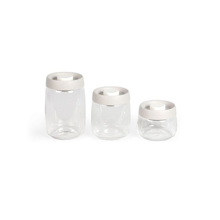 Set de 3 bocaux sous vide - LIVOO - MEN401 - 400 ml, 800 ml, et 1,2 L - Verre borosciliate - Compatible congélation Set de 3 bocaux sous vide - LIVOO - MEN401 - 400 ml, 800 ml, et 1,2 L - Verre borosciliate - Compatible congélation