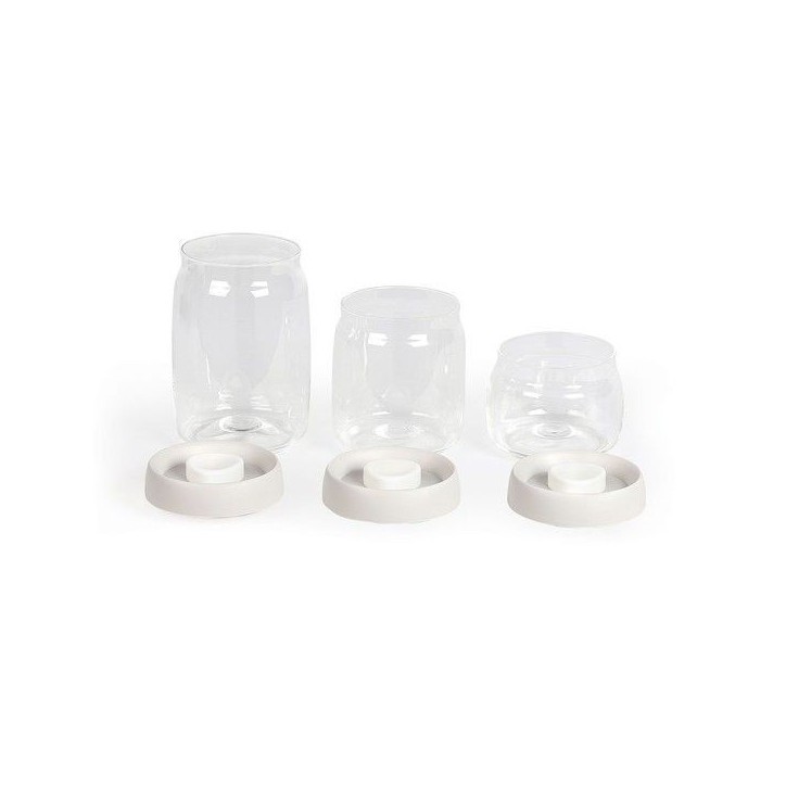 Set de 3 bocaux sous vide - LIVOO - MEN401 - 400 ml, 800 ml, et 1,2 L - Verre borosciliate - Compatible congélation Set de 3 bocaux sous vide - LIVOO - MEN401 - 400 ml, 800 ml, et 1,2 L - Verre borosciliate - Compatible congélation