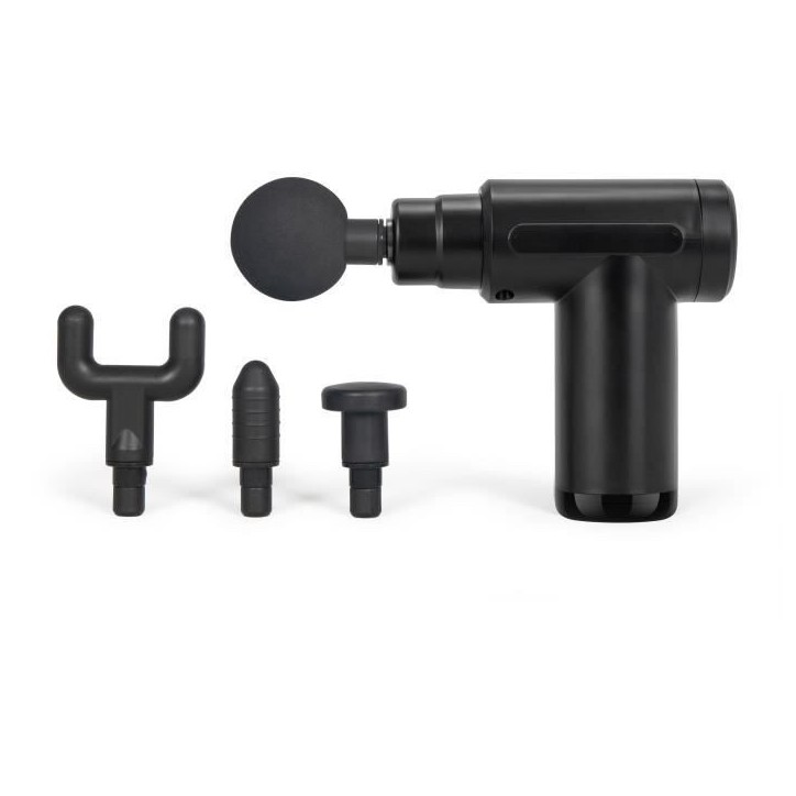 Pistolet de massage sans fil - LIVOO - DOS200 - 40 min - 4 tetes - 6 vitesses - Pochette de transport - Noir