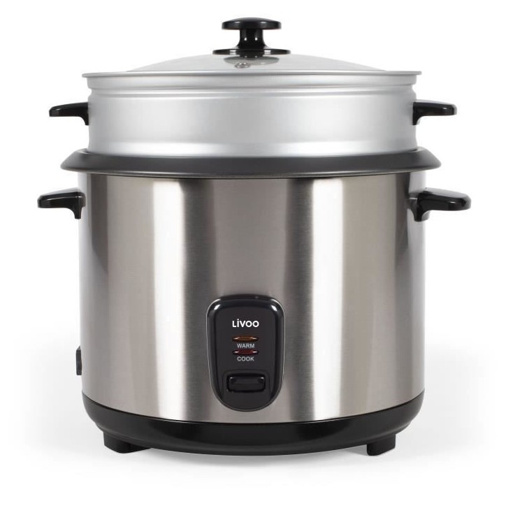 Cuiseur a riz et vapeur acier inoxydable - LIVOO - DOC293 - 1000W - 2,8L - Acier inoxydable - Maintien au chaud Cuiseur a riz et vapeur acier inoxydable - LIVOO - DOC293 - 1000W - 2,8L - Acier inoxydable - Maintien au chaud