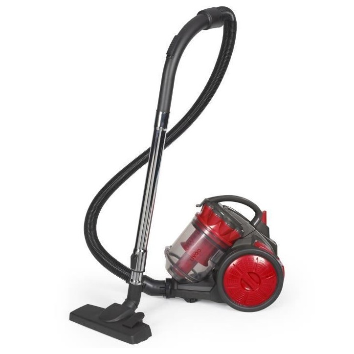 Aspirateur Multi-cyclonique sans sac - LIVOO - DOH136R - 700 W - 16 kPa - 78 dB - 3 L - Filtre lavable - Rouge / Gris Aspirateur Multi-cyclonique sans sac - LIVOO - DOH136R - 700 W - 16 kPa - 78 dB - 3 L - Filtre lavable - Rouge / Gris