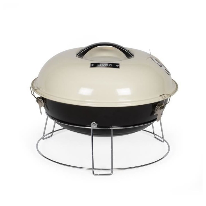 Barbecue a charbon portable - LIVOO - DOC301 - ø34 cm - Grille chromé - Hauteur 18 cm - Poignées - Loquets de sécurité Barbecue a charbon portable - LIVOO - DOC301 - ø34 cm - Grille chromé - Hauteur 18 cm - Poignées - Loquets de sécurité