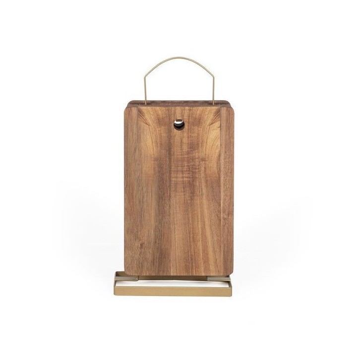 Set de 4 planches a découper - LIVOO - MES152 - Bois acacia FSC - 22 x 14 cm - Support métallique