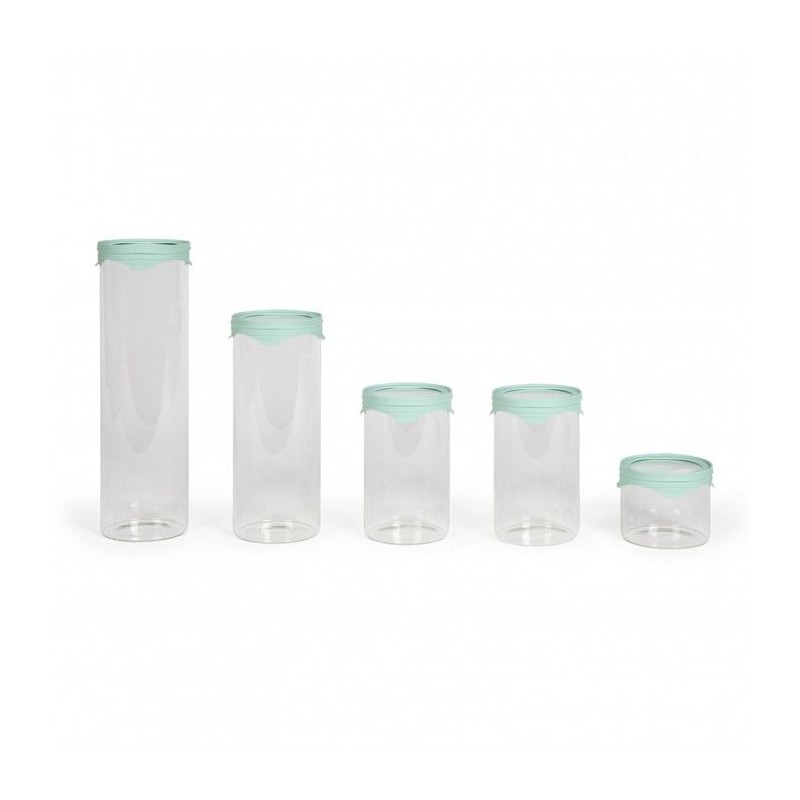 Set de 5 bocaux de conservation - LIVOO - MEN399 - 450 ml - Verre boro Set de 5 bocaux de conservation - LIVOO - MEN399 - 450 ml - Verre boro