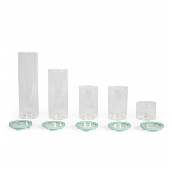 Set de 5 bocaux de conservation - LIVOO - MEN399 - 450 ml - Verre borosciliate - Couvercle en silicone et verre Set de 5 bocaux de conservation - LIVOO - MEN399 - 450 ml - Verre borosciliate - Couvercle en silicone et verre