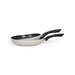 Set de 2 poeles aspect pierre - LIVOO - MEN124GR - Revetement antiadh