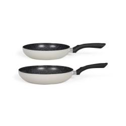 Set de 2 poeles aspect pierre - LIVOO - MEN124GR - Revetement antiadh