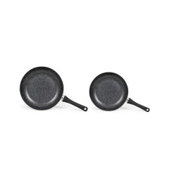 Set de 2 poeles aspect pierre - LIVOO - MEN124GR - Revetement antiadh