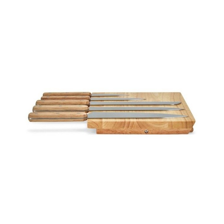 Set de 5 couteaux - LIVOO - MEC136 - 20 a 32,5 cm - Lame acier inoxydable - Support magnétique