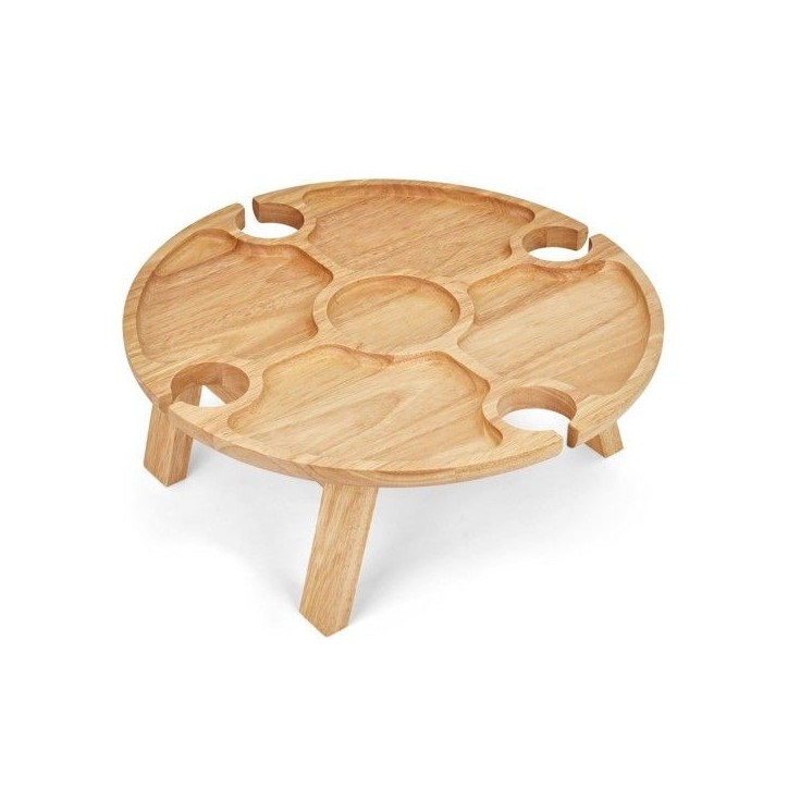 Plateau apéritif - LIVOO - MES150 - Bois d'hévéa - Plateau séparateur - 4 encoches pour verres - Pieds pliables Plateau apéritif - LIVOO - MES150 - Bois d'hévéa - Plateau séparateur - 4 encoches pour verres - Pieds pliables