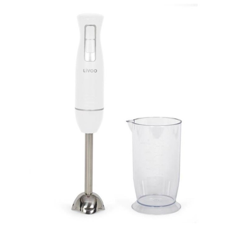 Mixeur plongeant avec bol - LIVOO - DOP245W - 400 W - 2 vitesses - Blanc Mixeur plongeant avec bol - LIVOO - DOP245W - 400 W - 2 vitesses - Blanc