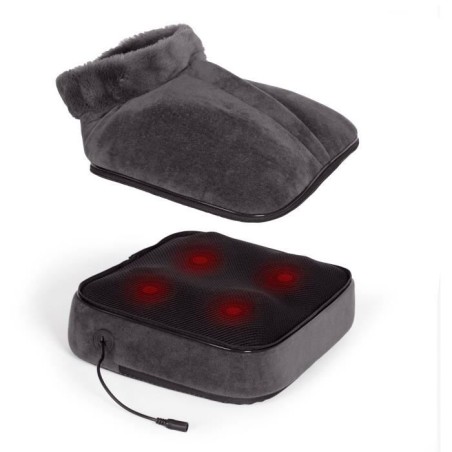 Masseur shiatsu 2 en 1 - LIVOO - DOS204 - Pieds et dos - 24 tetes - 3 vitesses - Avec ou sans chaleur - Gris