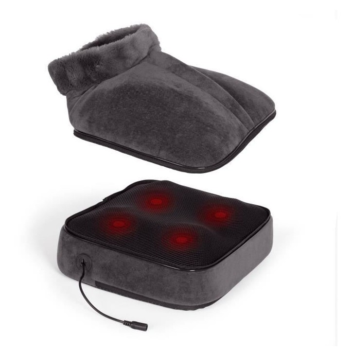 Masseur shiatsu 2 en 1 - LIVOO - DOS204 - Pieds et dos - 24 tetes - 3 vitesses - Avec ou sans chaleur - Gris Masseur shiatsu 2 en 1 - LIVOO - DOS204 - Pieds et dos - 24 tetes - 3 vitesses - Avec ou sans chaleur - Gris