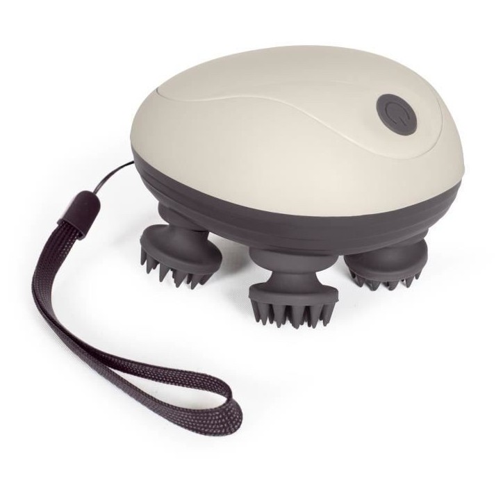 Masseur tete et cuir chevelu - LIVOO - DOS202 - 2 h - 96 picots - 4 tetes - 3 modes - IPX4 - Creme / Gris foncé Masseur tete et cuir chevelu - LIVOO - DOS202 - 2 h - 96 picots - 4 tetes - 3 modes - IPX4 - Creme / Gris foncé